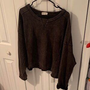 Women's Black/Brown Cropped Sweatshirt!